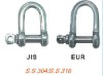 STAINLESS STEEL JAPANESE/EUROPEAN TYPE D SHACKLE