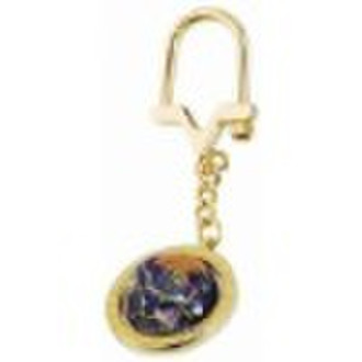 Gemstone globe key chain