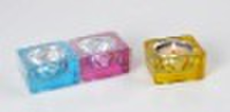 Multi-color glass candle holder for tealight