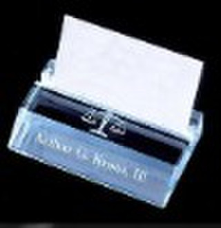 Engraved Crystal Business Card Holder