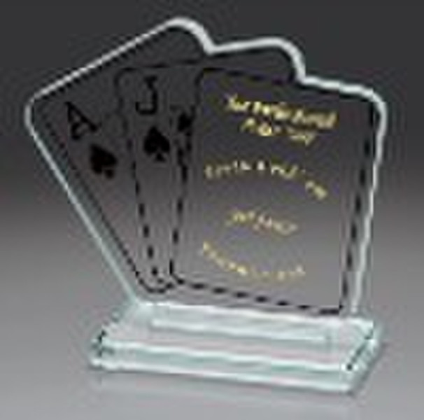 Crystal card trophy