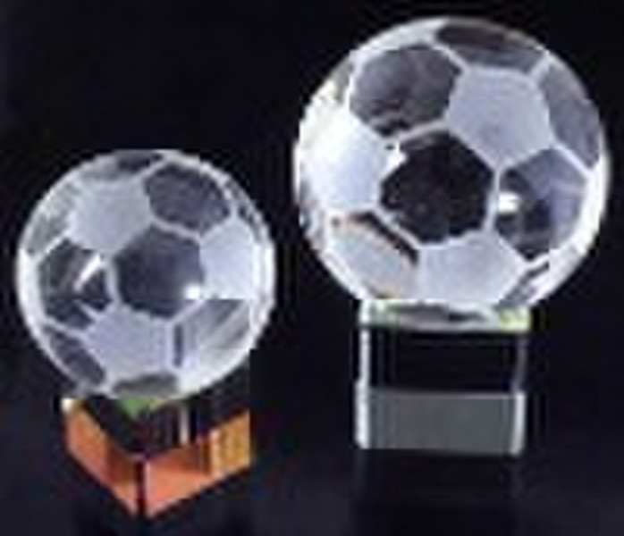 Crystal football trophy