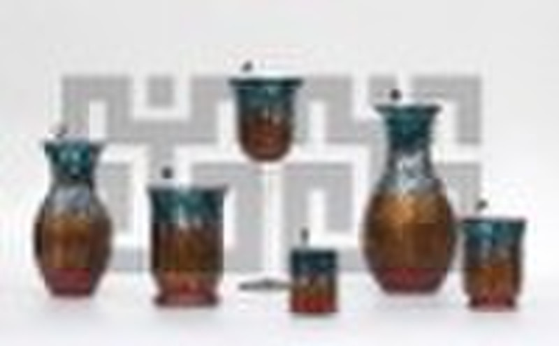 Mehrfarbige Mosaic Vase & Kerzenhalter