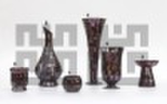 Mosaic Candle Holders & Glass Vase