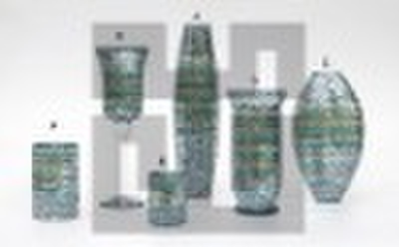 mosaic glass candle holders