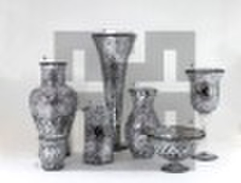 Spiegel Mosaic Kerzenhalter und Mosaic Vase