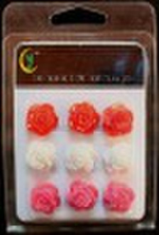 Fashion resin rose brad for scrapbook