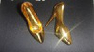 gold-plating high-heel polyresin shoes/resin gifts