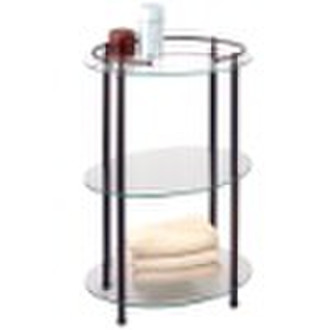 3 tiers oval glass shelf