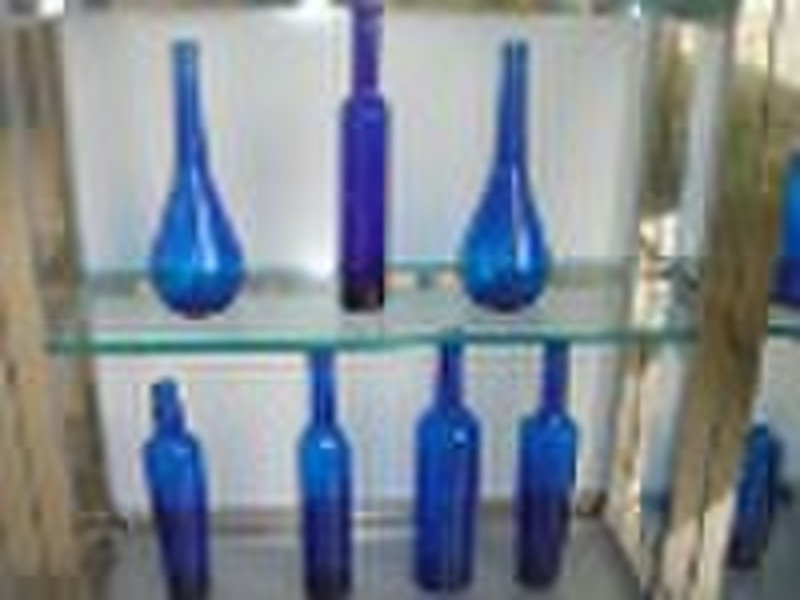 blue vodka glass bottle