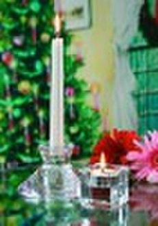 hand press taper glass candle holder/tealight glas