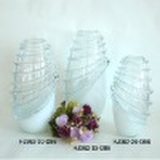 Annularity Glass Vase in White and Clear