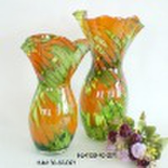 Phoenix Art  Glassware in Green and orange