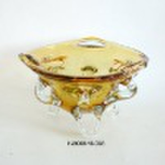 Art Glass Plate in Golden Amber