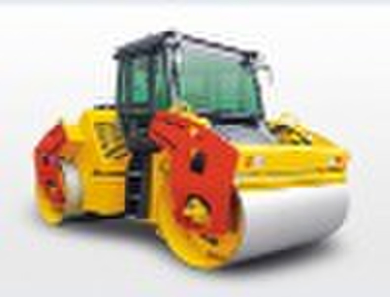 Hydraulic double drum vibratory roller