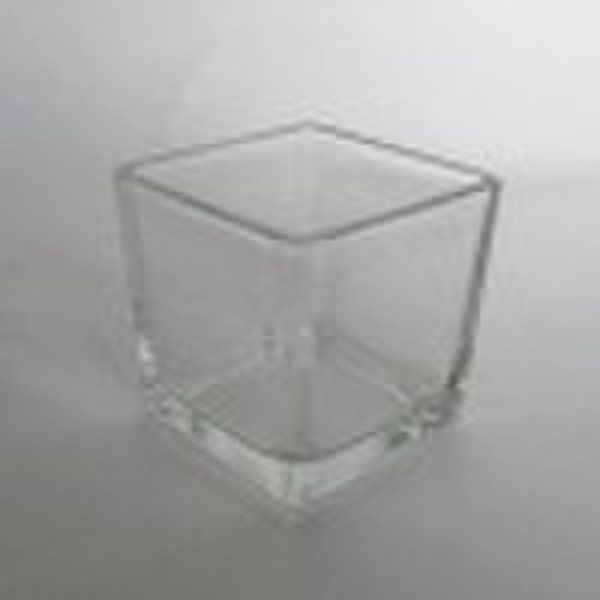 Square glass candle holder