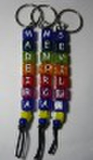 alphabet dice name keychain