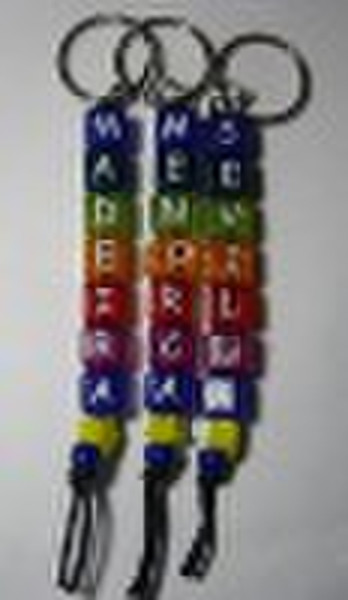 alphabet dice name keychain