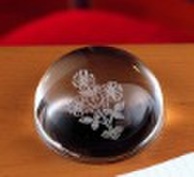domed crystal paperweight