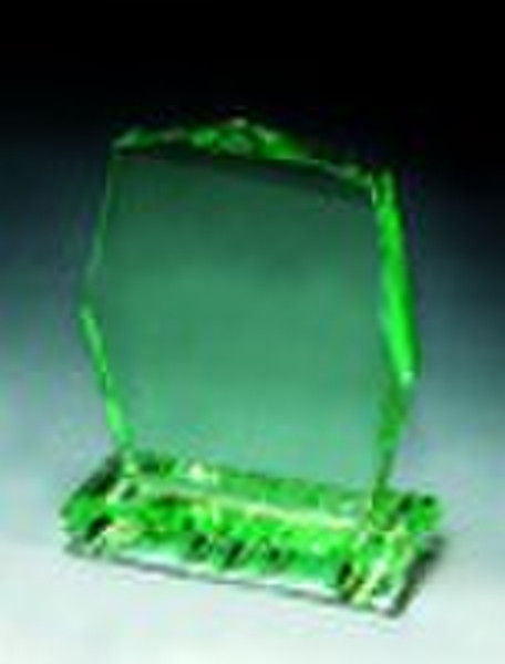 jade glass award,jade glass trophy.crystal souveni