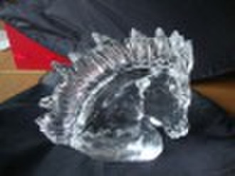 crystal animals,crystal horse head,crystal trophy