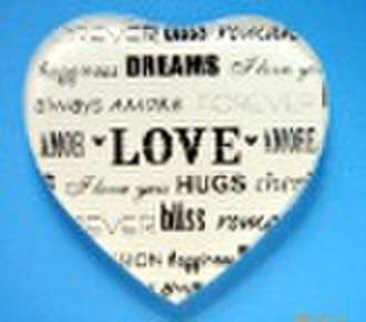 Heart shape wedding Glass coaster,Cup pad