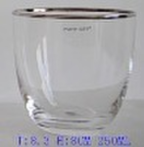 2mm golden rim clear  glass tumbler