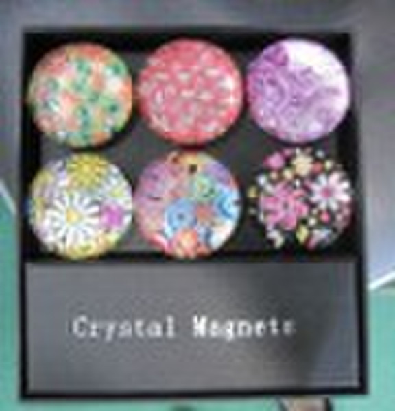 Crystal magnets, with flag designs