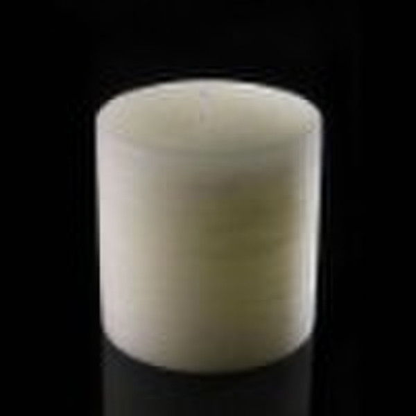 white pressed pillar candle