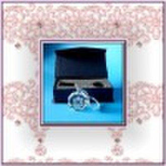engraved round  crystal keychain