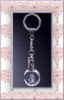 engraved ellipse crystal keychain