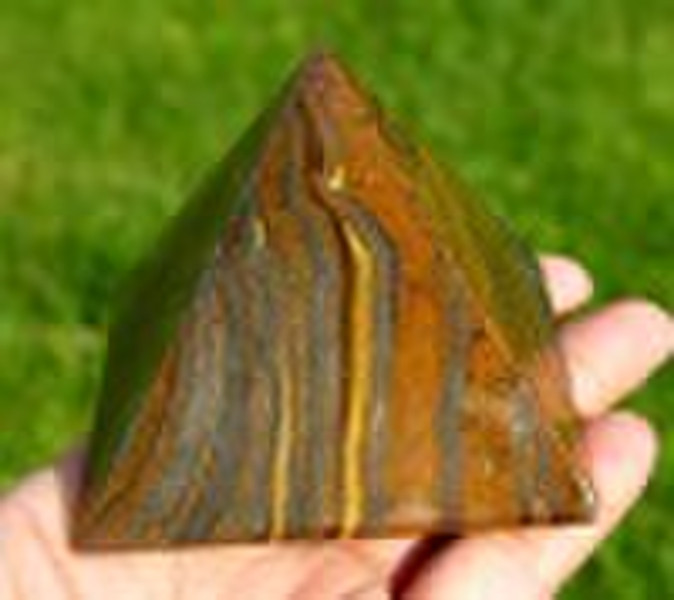 Natural Rock Tiger Eye Quartz Crystal Pyramid