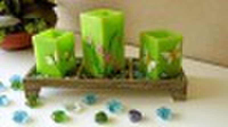 wooden candle holder