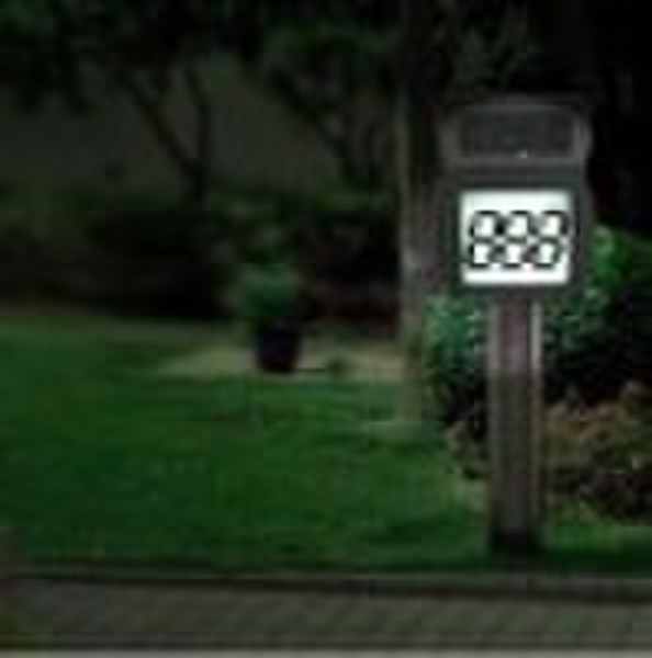 Solar house number plate