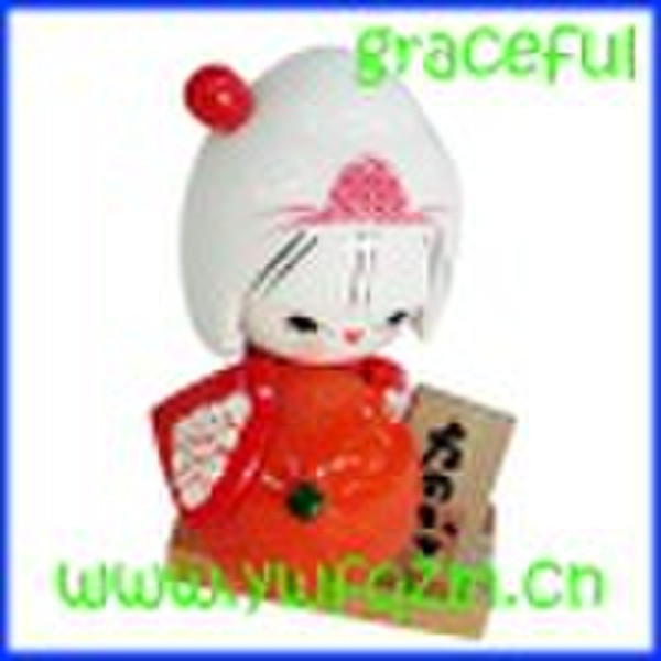 Wood Japanese doll
