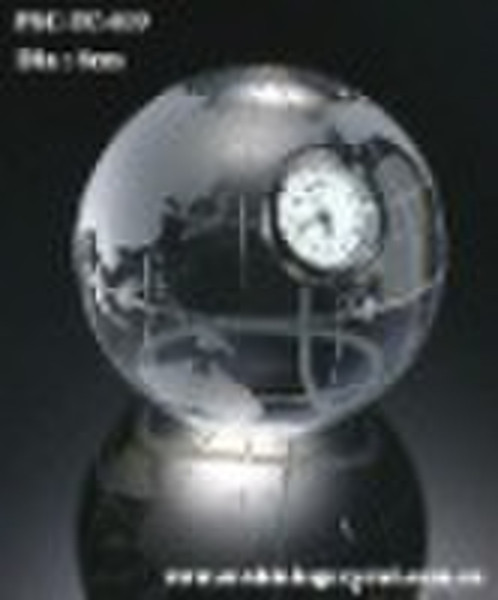 globe crystal table clock