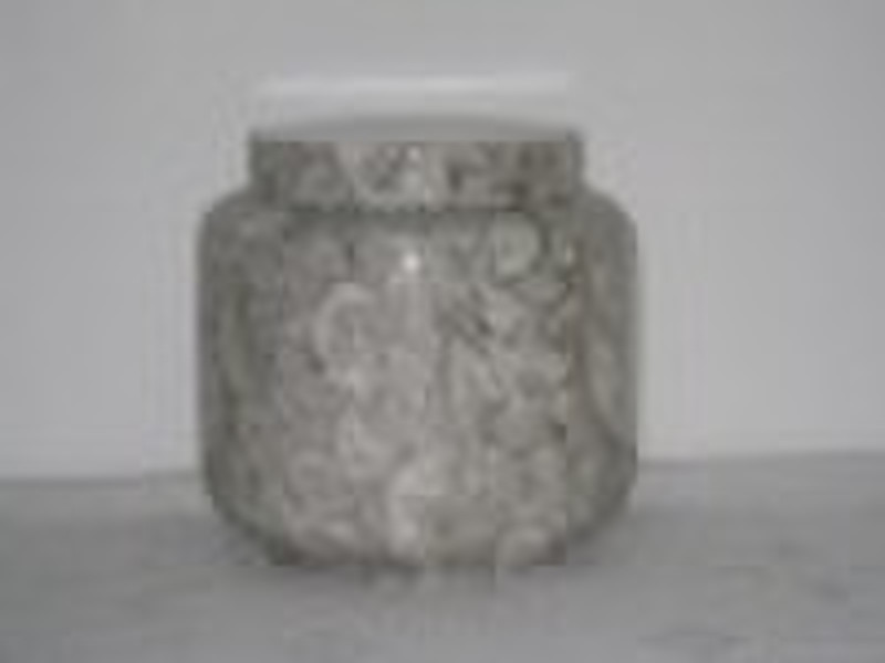 Round granite urn