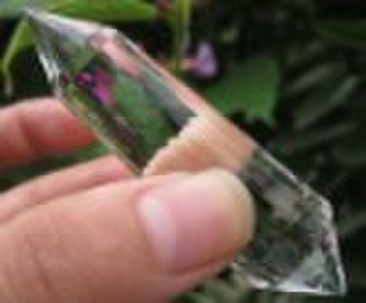 Excellent Natural clear quartz two point crystal w