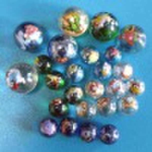 transparent marbles with single side printing