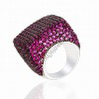 lady ruby silver ring