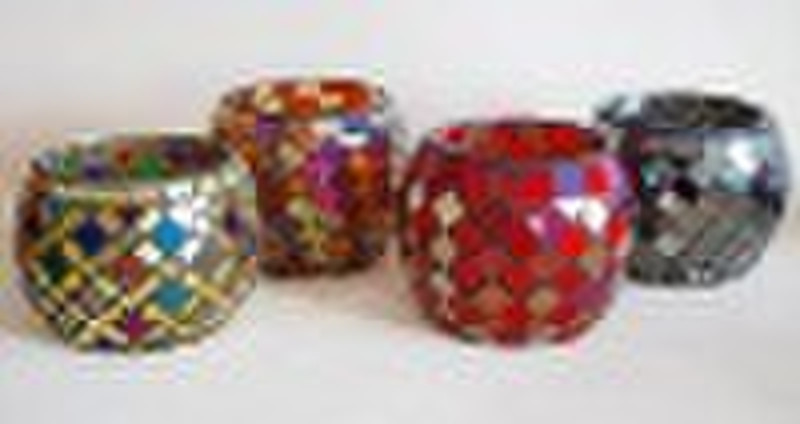glass mosaic candle holder