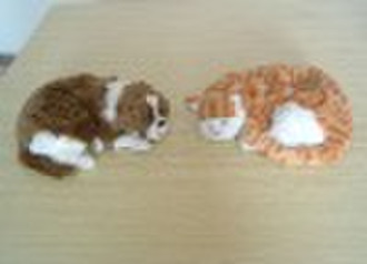 sleeping cat and dog toy