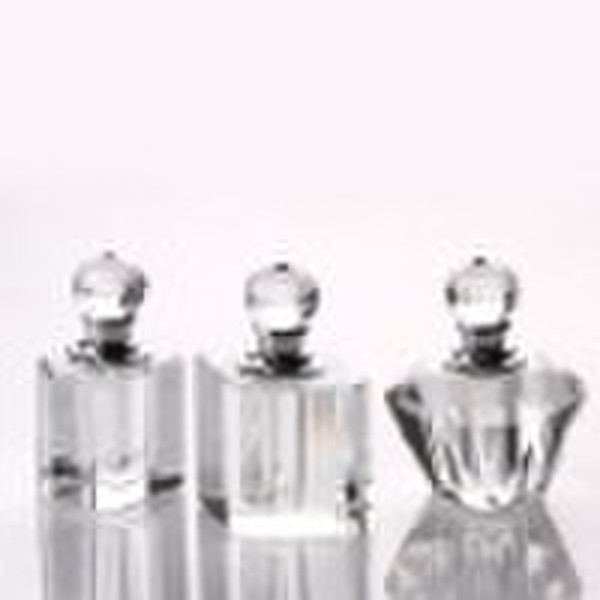 Stylish transparent crystal perfume bottle