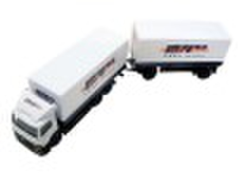 1:87 Die cast double trailer truck model