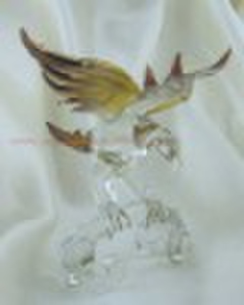 gold parched glass dragon figurine