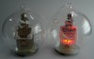 Glass Christmas ornament with LED light