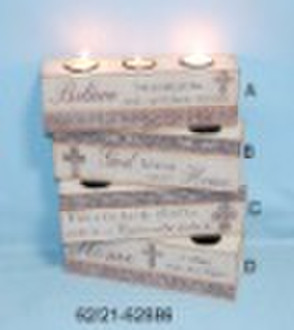 cross wooden candleholder
