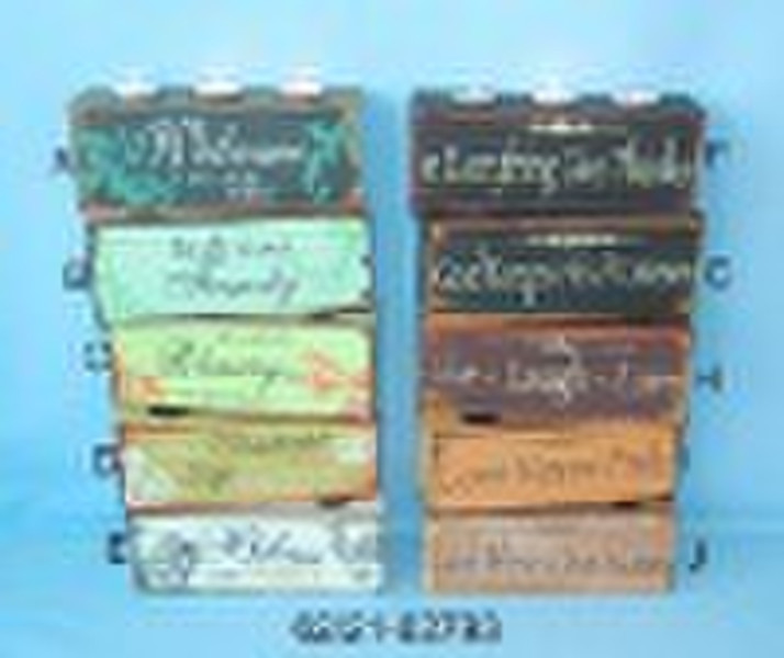 wooden candleholder with 3 holes