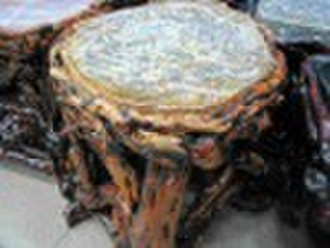 Petrified wood stool semi precious stone crafts(Fa