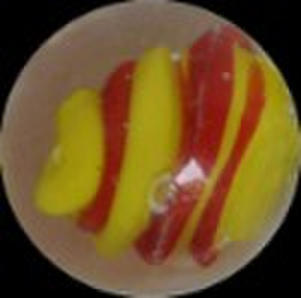 25mm handgemachte Glasmurmeln red yellow ribbon